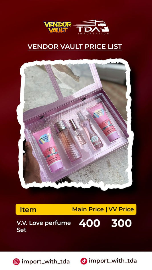 vv love perfume set pink