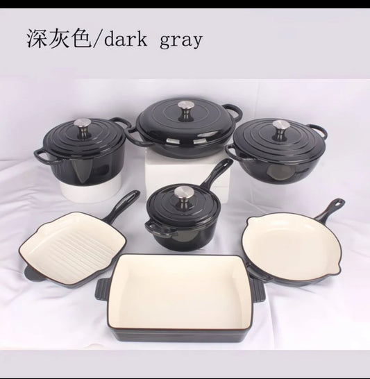 11 pcs cast iron cookware