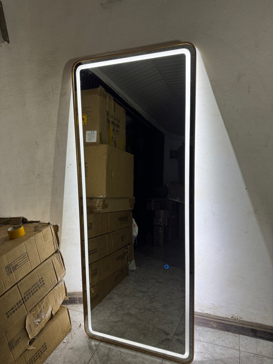 Square saloon gold mirror