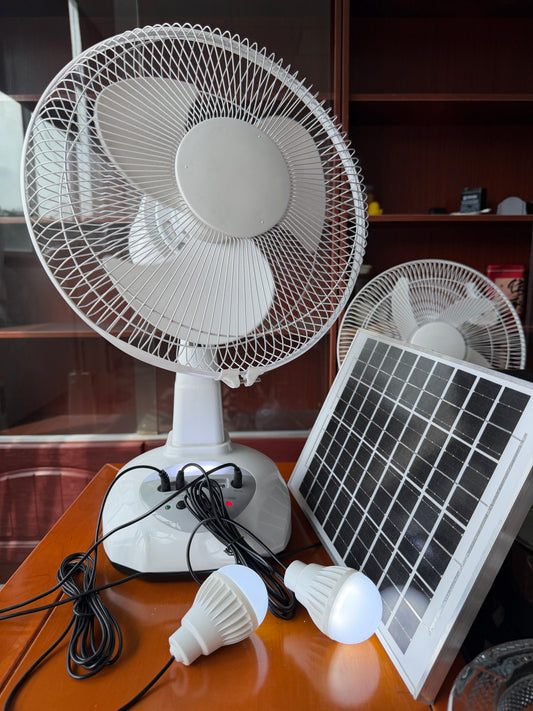 Solar rechargeable fan