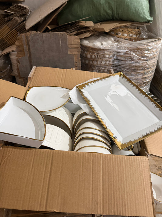 Ceramic gold and white bowls (pre-order)