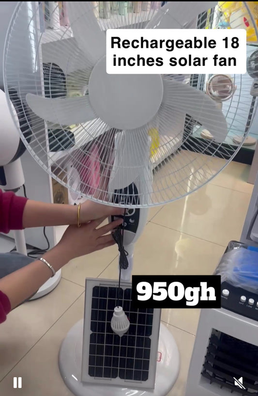 Recharging solar fan