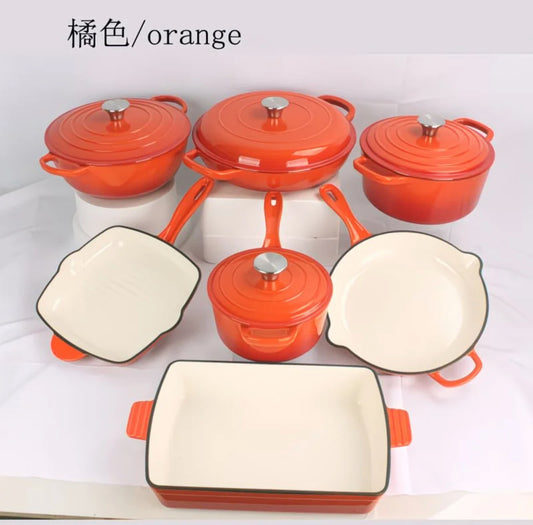 11 pcs cast iron cookware